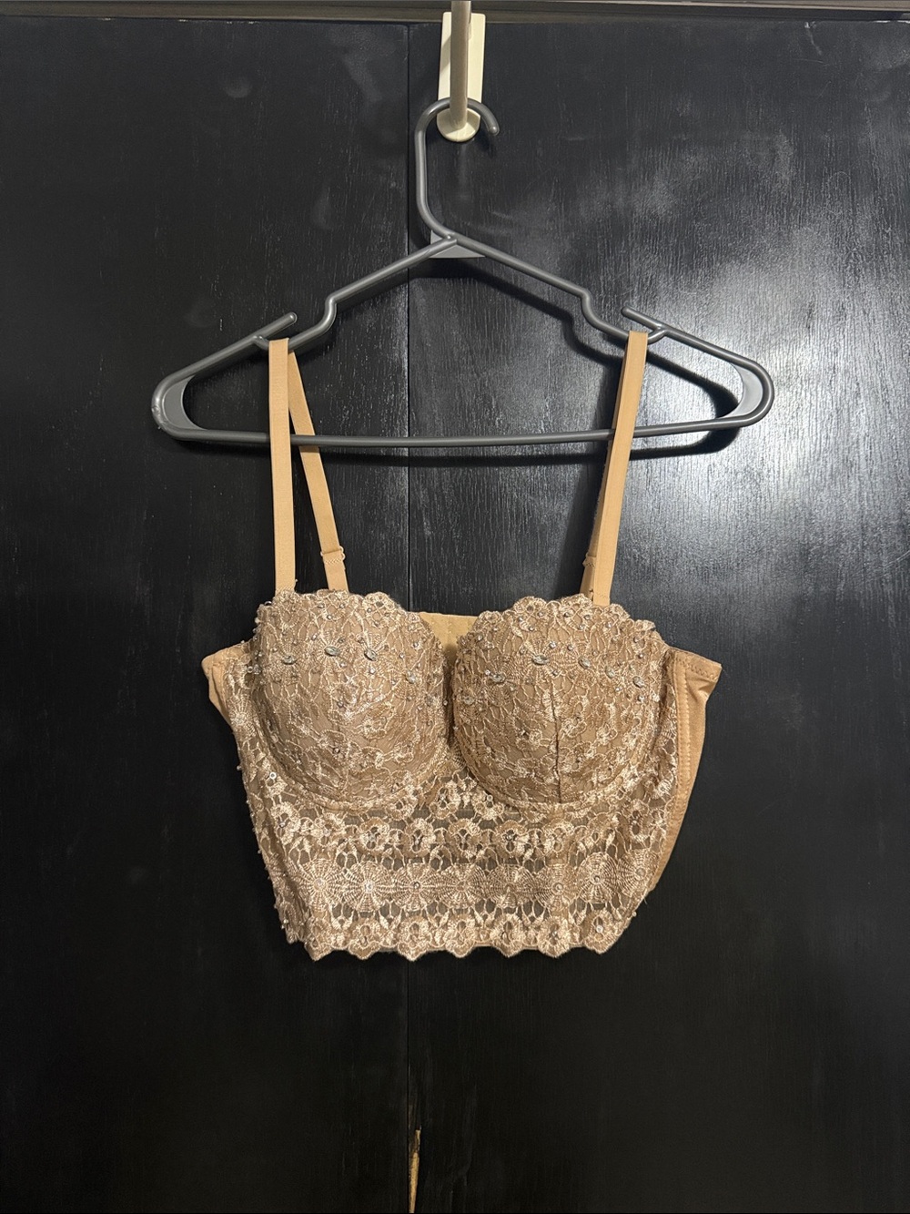 Windsor Beige Lace Longline Bustier Bralette